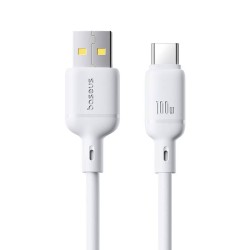 Baseus Cable USB-C to USB-A Silky Series - 1.0m 100W White — Buy in Cyprus with Fast Delivery