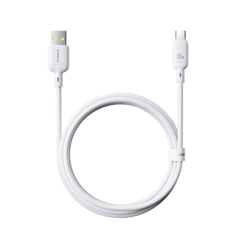 Baseus Cable USB-C to USB-A Silky Series - 1.0m 100W White — Buy in Cyprus with Fast Delivery