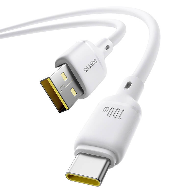 Baseus Cable USB-C to USB-A Silky Series - 1.0m 100W White — Buy in Cyprus with Fast Delivery