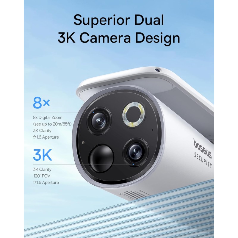 Baseus Security - S1 Pro - Outdoor Self Rotating Solar 3K 2-Cam Kit White — Buy in Cyprus with Fast Delivery