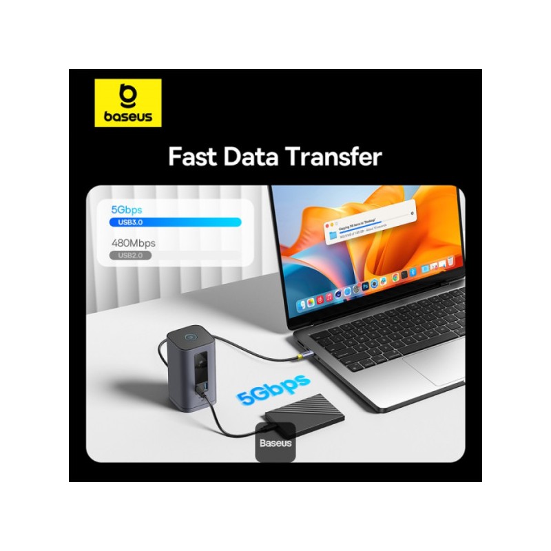 Baseus Spacemate Series 10-in-1 Docking Station Dual Display for MAC - 10-in-1, Dual Display, MAC