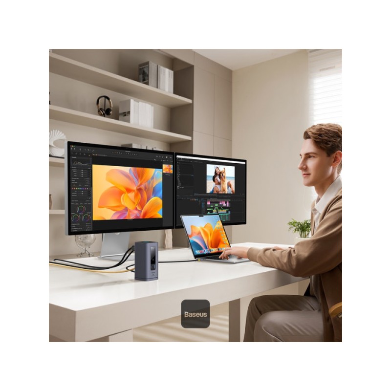 Baseus Spacemate Series 10-in-1 Docking Station Dual Display for MAC - 10-in-1, Dual Display, MAC