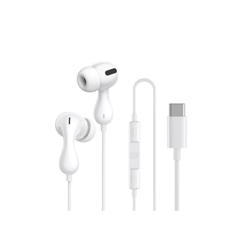 Baseus Headphones In Ear Wired Type C HiRes - CZ20 - White — Buy in Cyprus with Fast Delivery