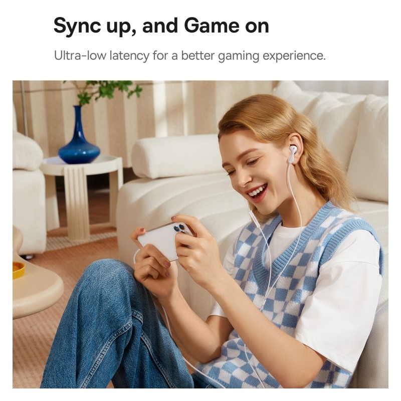 Baseus Headphones In Ear Wired Type C HiRes - CZ20 - White — Buy in Cyprus with Fast Delivery