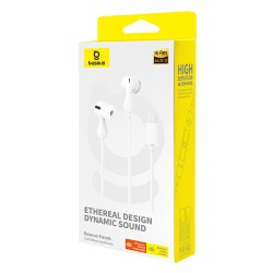 Baseus Headphones In Ear Wired Type C HiRes - CZ20 - White — Buy in Cyprus with Fast Delivery