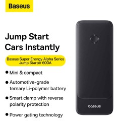 Baseus Car Jump Start Booster & Powerbank - ALPHA Black - 6000mAh - 600A — Buy in Cyprus with Fast Delivery