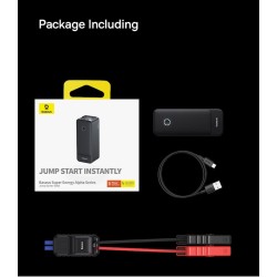 Baseus Car Jump Start Booster & Powerbank - ALPHA Black - 6000mAh - 600A — Buy in Cyprus with Fast Delivery