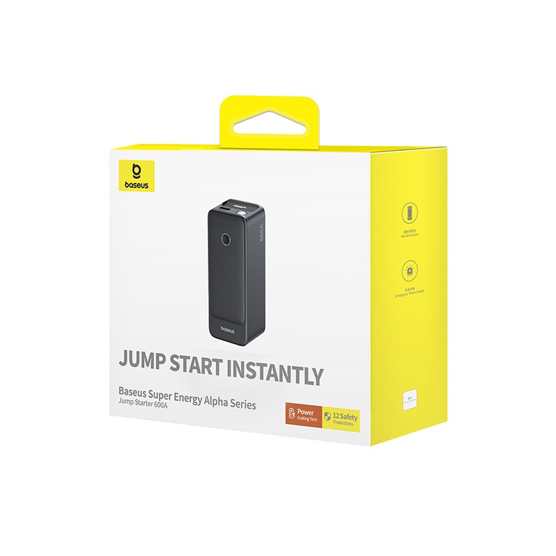 Baseus Car Jump Start Booster & Powerbank - ALPHA Black - 6000mAh - 600A — Buy in Cyprus with Fast Delivery