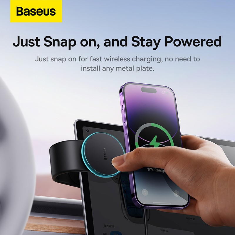 Baseus Wireless Dashboard Magnetic Car Charger - C02 Pro - Black — Buy in Cyprus with Fast Delivery