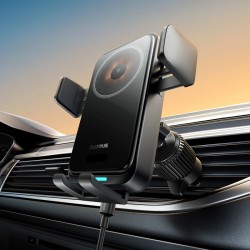 Baseus Car Charger - Wireless AirVent Wisdom Pro Auto Coil Alignment 15W Black — Buy in Cyprus with Fast Delivery