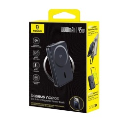 Baseus Powerbank - Wireless 45W 10000mAh NOMOS Qi2-Stand Black — Buy in Cyprus with Fast Delivery