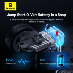 Baseus Car Jump Start Booster & Powerbank + Inflator - 6000mAh 600A SUPER ENERGY — Buy in Cyprus with Fast Delivery