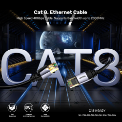 Unitek Network Patch Cable CAT8 - C18149A-3M - Black 3.0m — Buy in Cyprus with Fast Delivery
