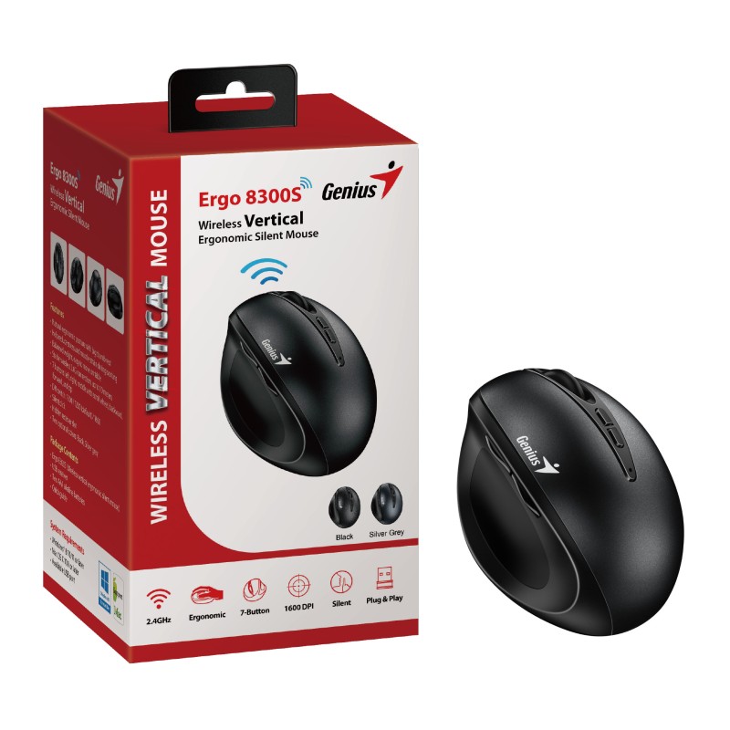 Genius Mouse - 8300S - Wireless Ergonomic with Thumb Rest — Buy in Cyprus with Fast Delivery