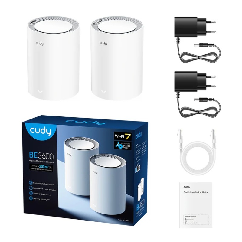Cudy Mesh - BE3600 - Dual Band Gigabit Wi-Fi 7 2-Pack M3600 — Buy in Cyprus with Fast Delivery