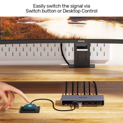 Unitek KVM DisplayPort Switch 2-1 8K60Hz with 4-Port USB 3.0 - V1310A - KVM DisplayPort Switch 2-1 8K60Hz with 4-Port USB 3.0