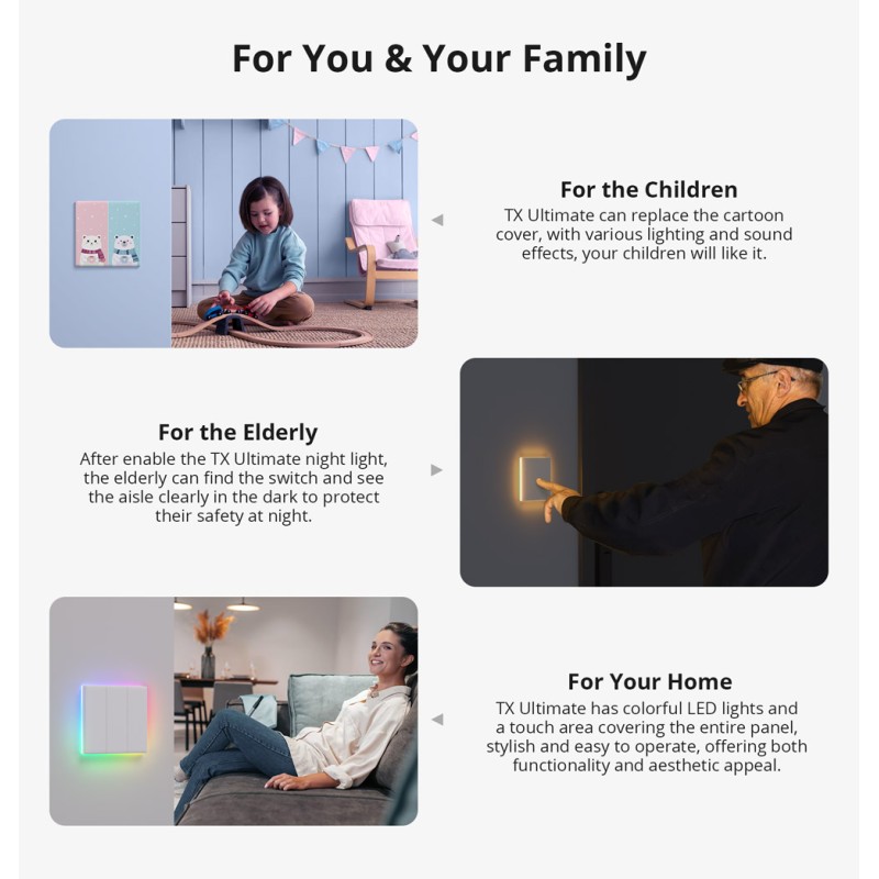 Sonoff Smart Wall Touch Switch - T52C-WiFi - 2-Button White — Buy in Cyprus with Fast Delivery