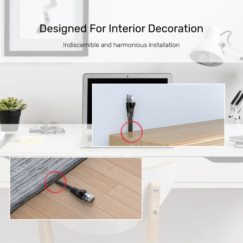 Unitek Flat Patch Cable CAT6 Black 5.0m - C1812GBK - Flat Patch Cable CAT6 Black 5.0m — Buy in Cyprus with Fast Delivery