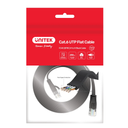 Unitek Flat Patch Cable CAT6 Black 5.0m - C1812GBK - Flat Patch Cable CAT6 Black 5.0m — Buy in Cyprus with Fast Delivery