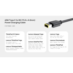 Unitek UCL USB-C to DC Cable - C14115BK - 1.8m 65W for Lenovo 11x4.5mm — Buy in Cyprus with Fast Delivery