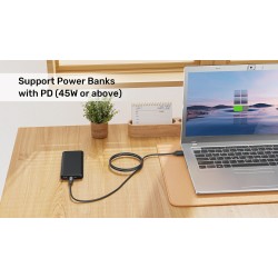 Unitek UCL USB-C to DC Cable - C14115BK - 1.8m 65W for Lenovo 11x4.5mm — Buy in Cyprus with Fast Delivery