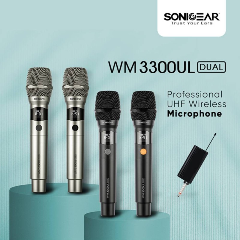 SonicGear Microphone Wireless - WM 3000UL - 2xHandsets DUAL Palladium — Buy in Cyprus with Fast Delivery