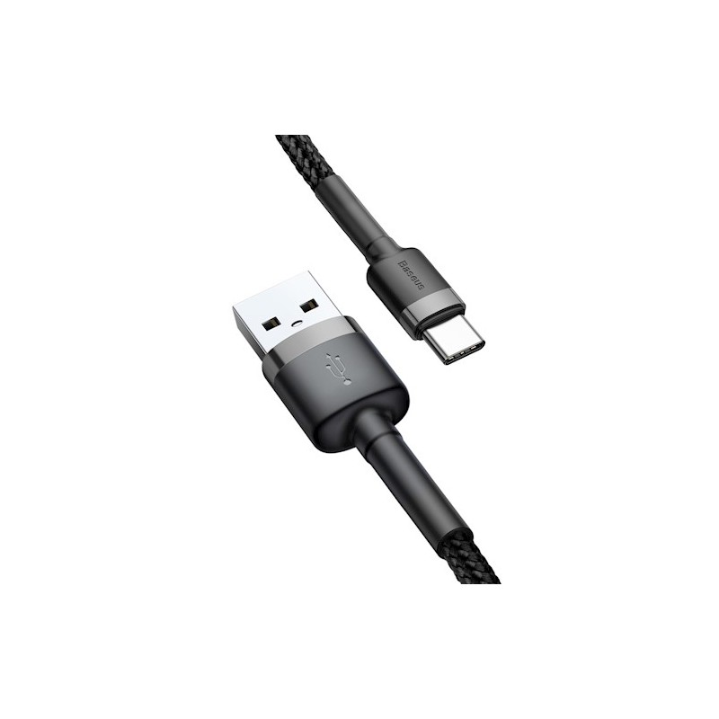 Baseus Cafule Braided Type-C Cable - 3.0A 0.5m Grey — Buy in Cyprus with Fast Delivery