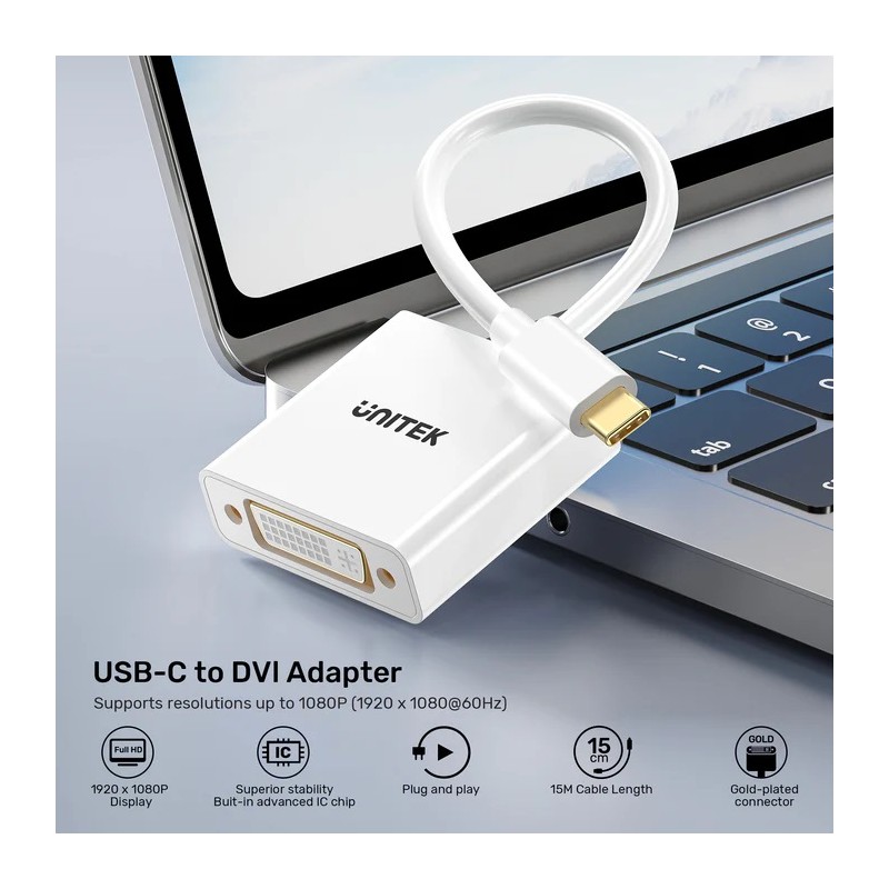 Unitek Converter USB-C to DVI Adapter - V1429A — Buy in Cyprus with Fast Delivery