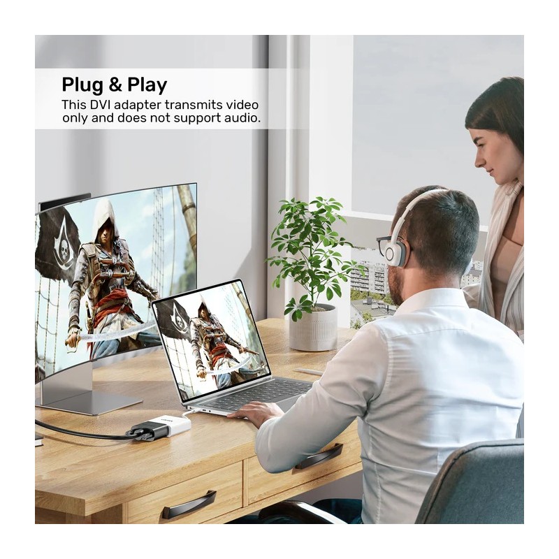 Unitek Converter USB-C to DVI Adapter - V1429A — Buy in Cyprus with Fast Delivery