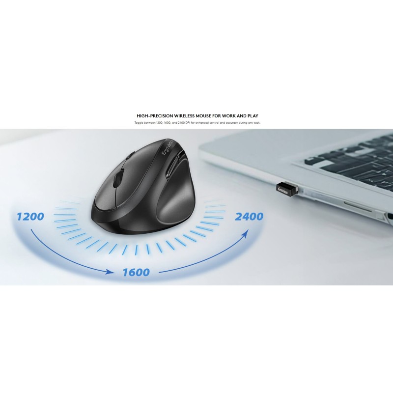 Genius Mouse Ergonomic Wireless+BT Vertical Silent AI - 8350S - Dark Gray — Buy in Cyprus with Fast Delivery