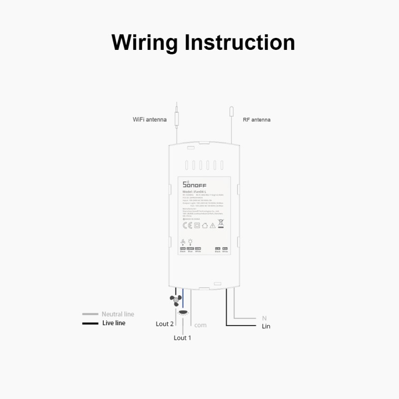 Sonoff WiFi Smart Ceiling Fan-Light Controller - IFAN04 - 3A — Buy in Cyprus with Fast Delivery