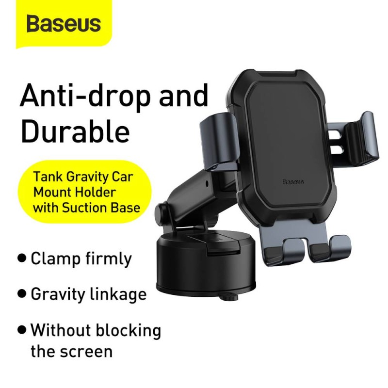 Baseus Tank Gravity Car Mount Holder with Suction Base - Tank Gravity, Suction Base — Buy in Cyprus with Fast Delivery