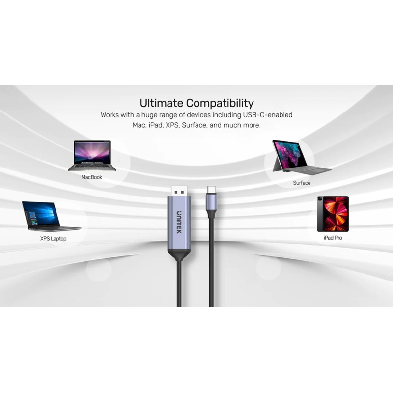 Unitek Converter - V1423C - USB-C to DP1.4 Cable 8K60Hz 1.8m — Buy in Cyprus with Fast Delivery