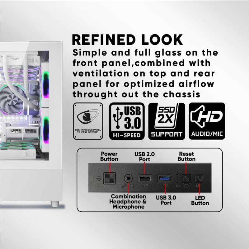 Armaggeddon Gaming Case - M-ATX AQUARON DUPLEX PRO Black (420mm VGA) — Buy in Cyprus with Fast Delivery