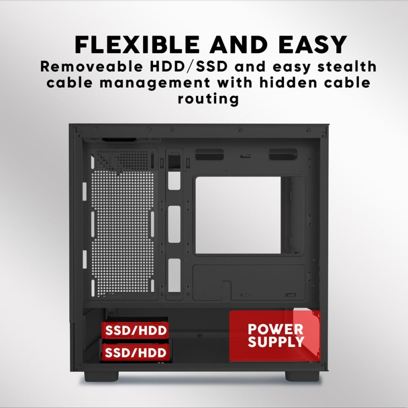 Armaggeddon Gaming Case - M-ATX AQUARON DUPLEX PRO Black (420mm VGA) — Buy in Cyprus with Fast Delivery