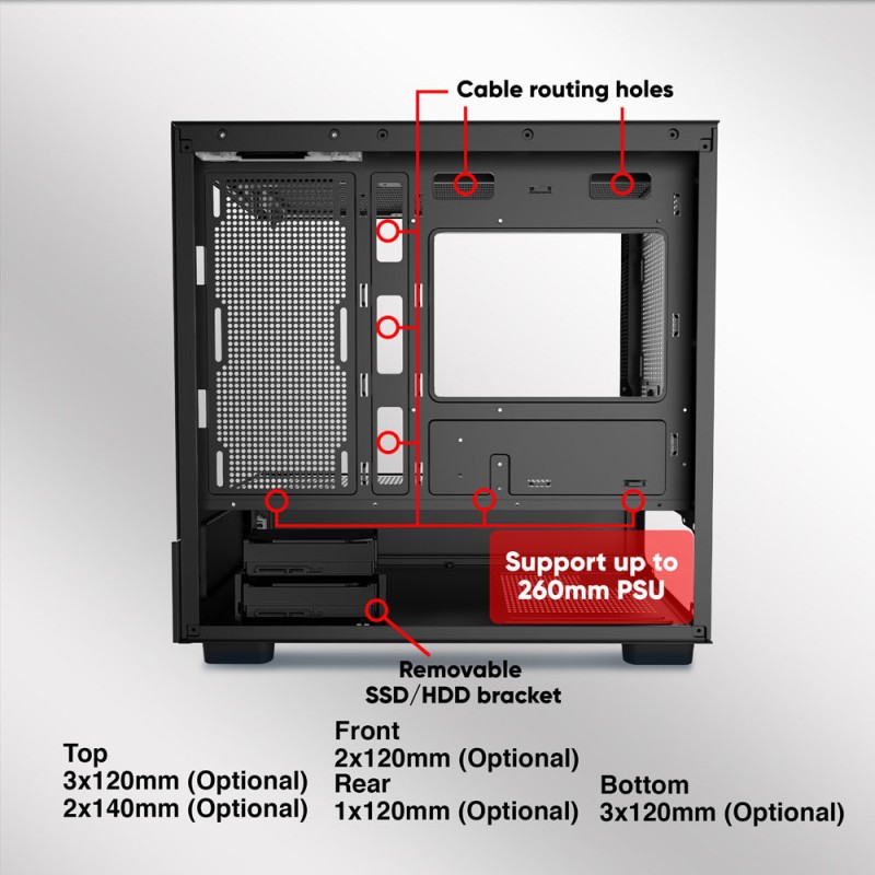 Armaggeddon Gaming Case - M-ATX AQUARON DUPLEX PRO Black (420mm VGA) — Buy in Cyprus with Fast Delivery
