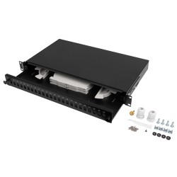 Lanberg Fiber Optic ODF for 24xSC Simplex or 24xLC Duplex Adapters - RM Metal Black — Buy in Cyprus with Fast Delivery