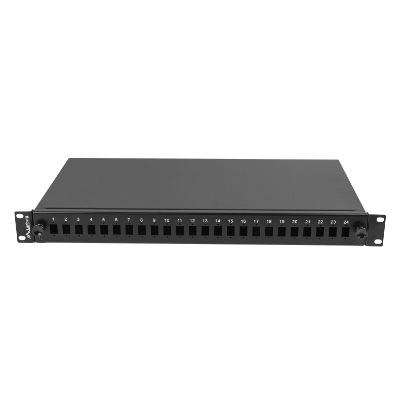 Lanberg Fiber Optic ODF for 24xSC Simplex or 24xLC Duplex Adapters - RM Metal Black — Buy in Cyprus with Fast Delivery