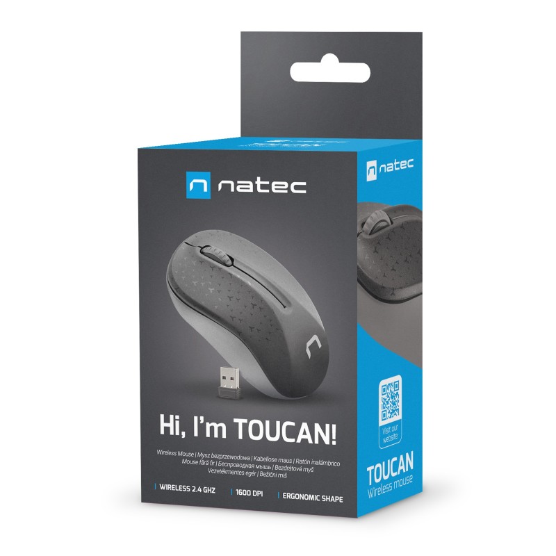 Natec Mouse - TOUCAN - Wireless Optical 1600DPI Black — Buy in Cyprus with Fast Delivery