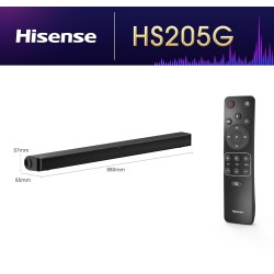 Hisense Soundbar - HS205G - Dolby-DTS Virtual X Soundbar 120W BT-USB-HDMI — Buy in Cyprus with Fast Delivery