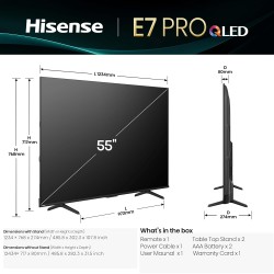 Hisense TV - 55E7Q PRO - 55'' 4K Smart QLED TV 144 Hz — Buy in Cyprus with Fast Delivery