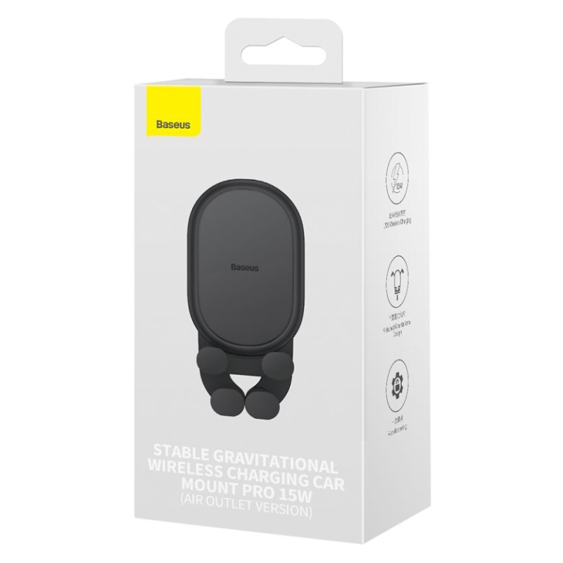 Baseus 15W Wireless AirVent Car Charger & Mount - SUWX030001 - AirVent — Buy in Cyprus with Fast Delivery