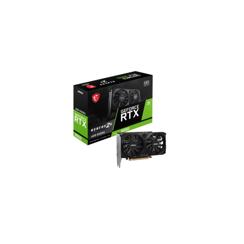 MSI GeForce RTX 3050 Ventus 2X E OC - 6GB GDDR6, 1492 MHz Boost, Black, HDMI 2.1 & DP 1.4a — Buy in Cyprus with Fast Delivery