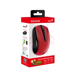 Genius Mouse - ECO-8100 - Wireless Rechargeable Red — Buy in Cyprus with Fast Delivery