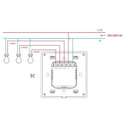 Sonoff Smart Wall Touch Switch - T53C-WiFi - 3-Button White — Buy in Cyprus with Fast Delivery