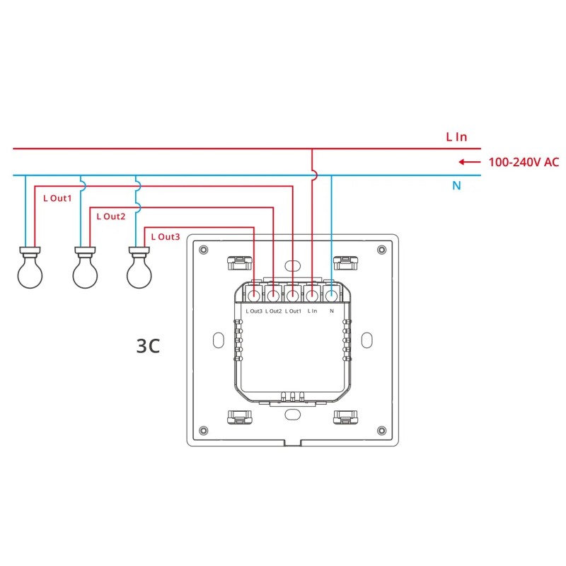 Sonoff Smart Wall Touch Switch - T53C-WiFi - 3-Button White — Buy in Cyprus with Fast Delivery