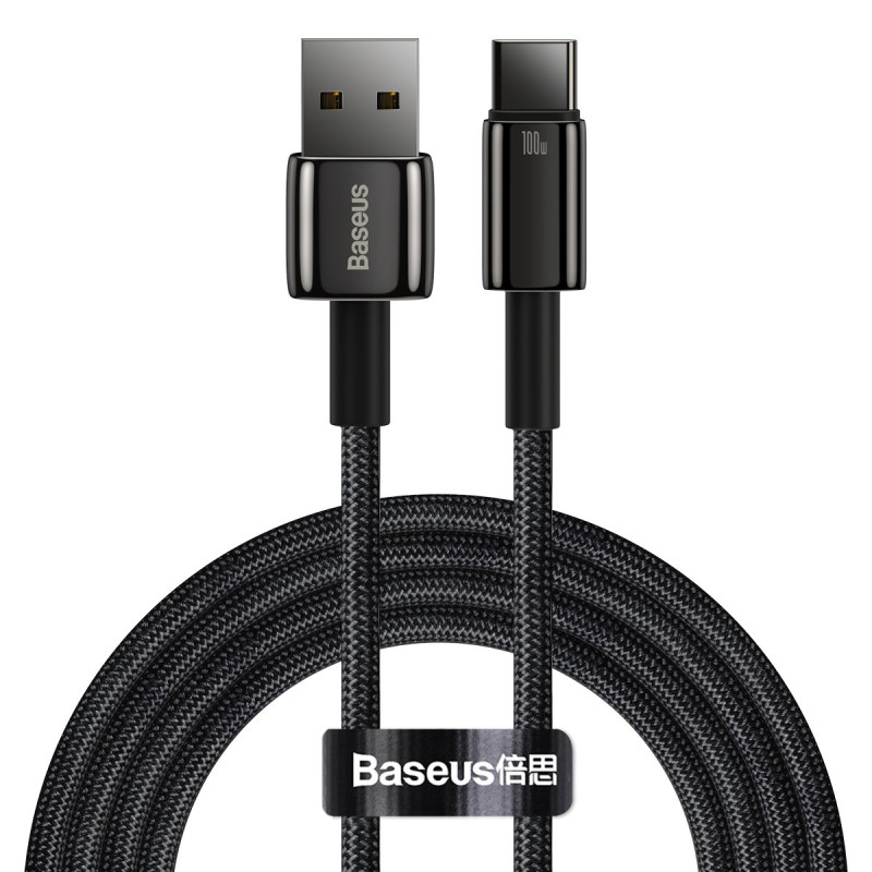 Baseus Cable - USB-C to USB-A Tungsten Gold 100W 2.0m Blk — Buy in Cyprus with Fast Delivery