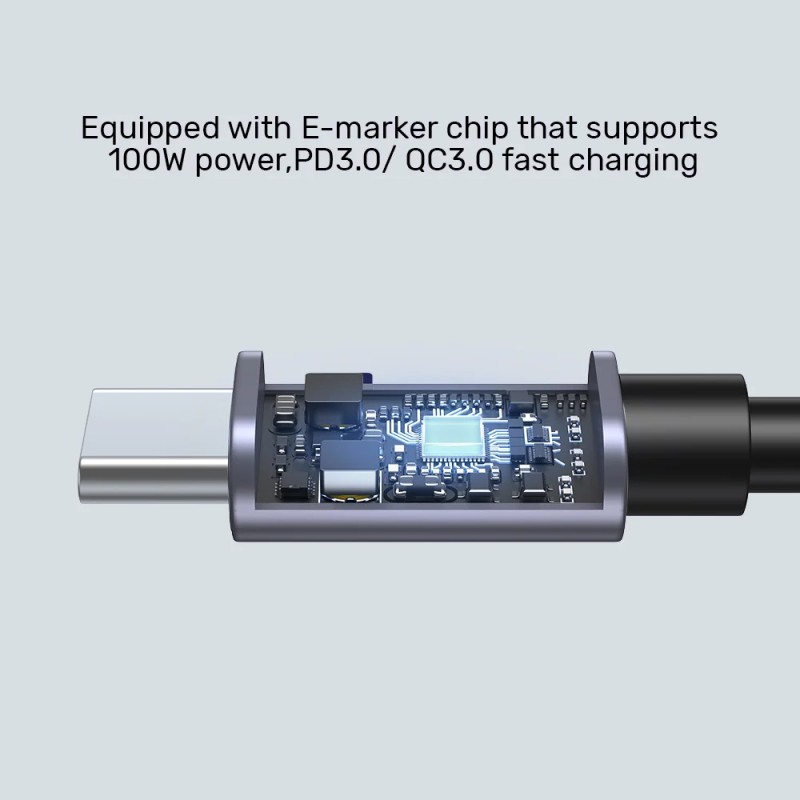 Unitek MC USB-C Cable - C14123BK-3M - PD100W L-Shape 3.0m — Buy in Cyprus with Fast Delivery