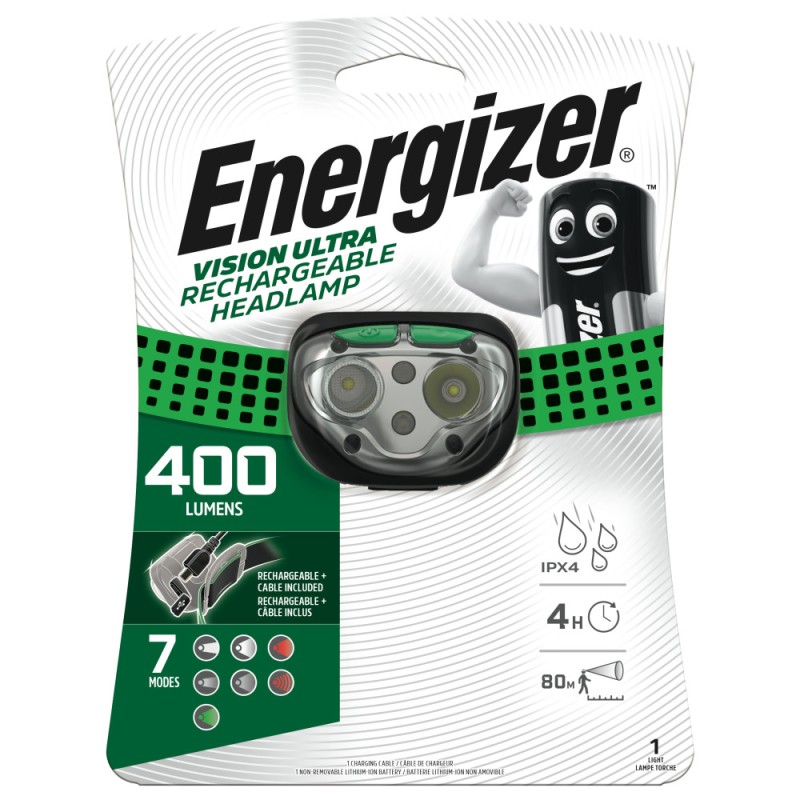 Energizer Vision Ultra USB-C Rechargeable Headlight - 400 Lumens — Buy in Cyprus with Fast Delivery