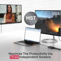 Unitek Type-C HDMI 4K60Hz VGA PD100W - D1049A - Type-C HDMI 4K60Hz VGA PD100W — Buy in Cyprus with Fast Delivery